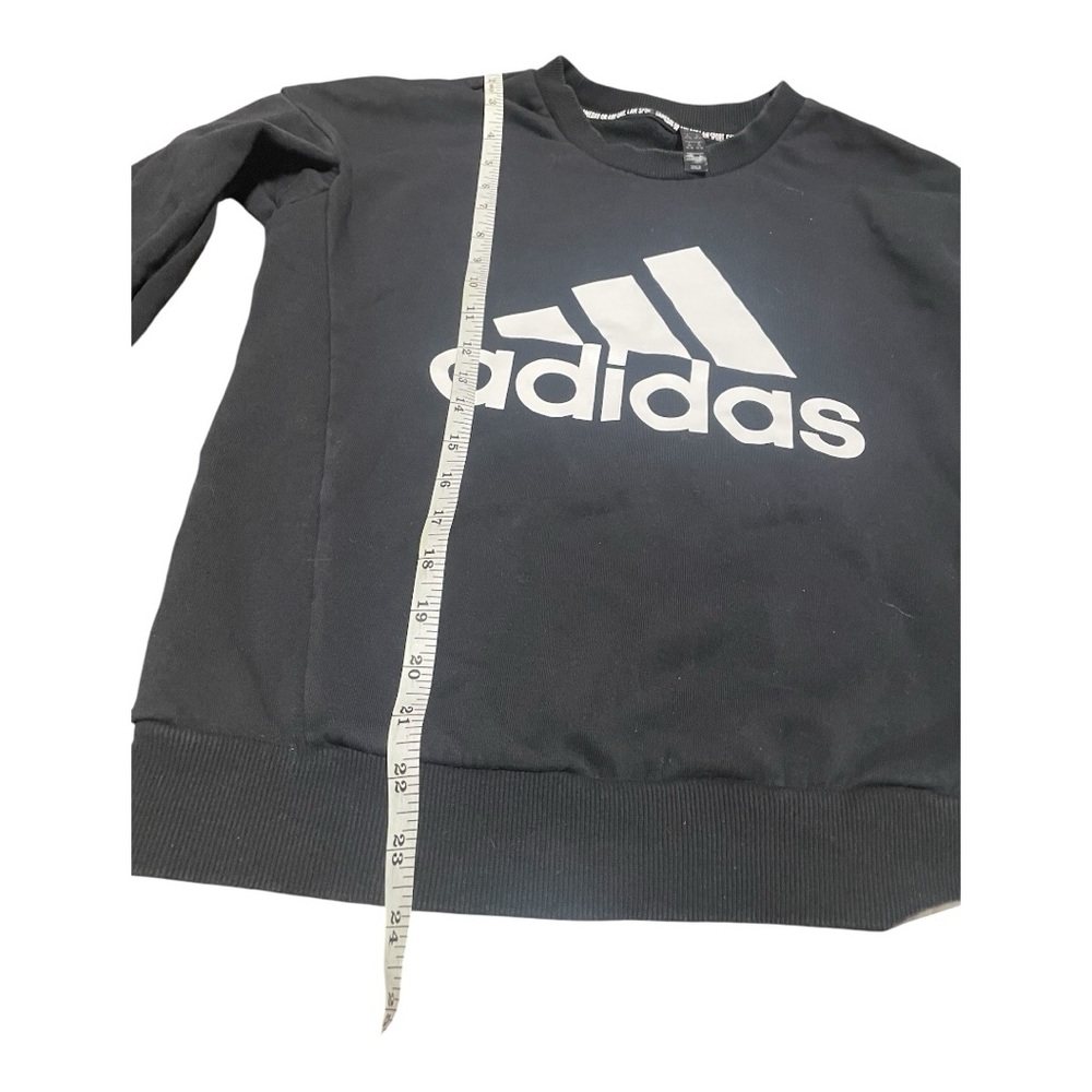 Adidas Black Crewneck Sweater Athletic Casual - Picture 5 of 6